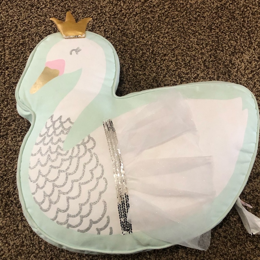 Tabitha Webb Swan Princess Pillow Kids Bedding Tutu Mint Green Large 20x20